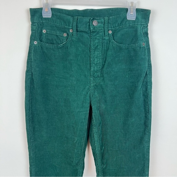 GAP Emerald Green Corduroy Straight Leg Cigarette Pants 6 Preppy Academia Ankle - Picture 2 of 9